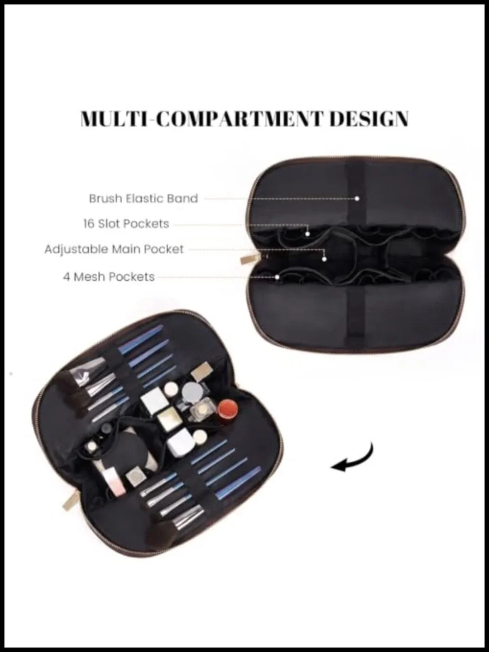 Waterproof PU Leather Makeup Bag Set with Travel Cosmetic Case